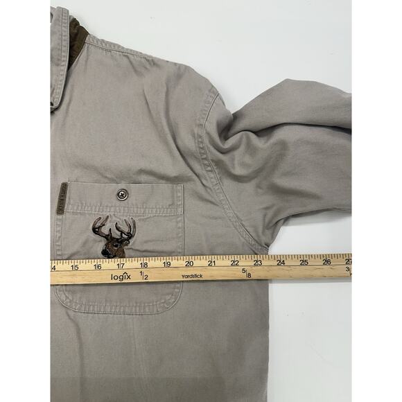 North River Outfitters Mens Buton Down Shirt Size Medium Tan Long Sleeve Vintage - Picture 8 of 11